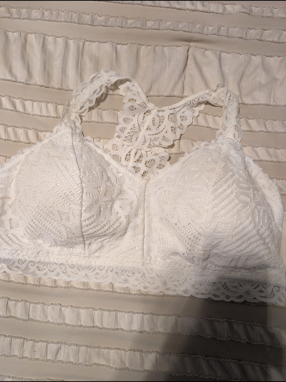 Maurices White Lace Racerback Bralette